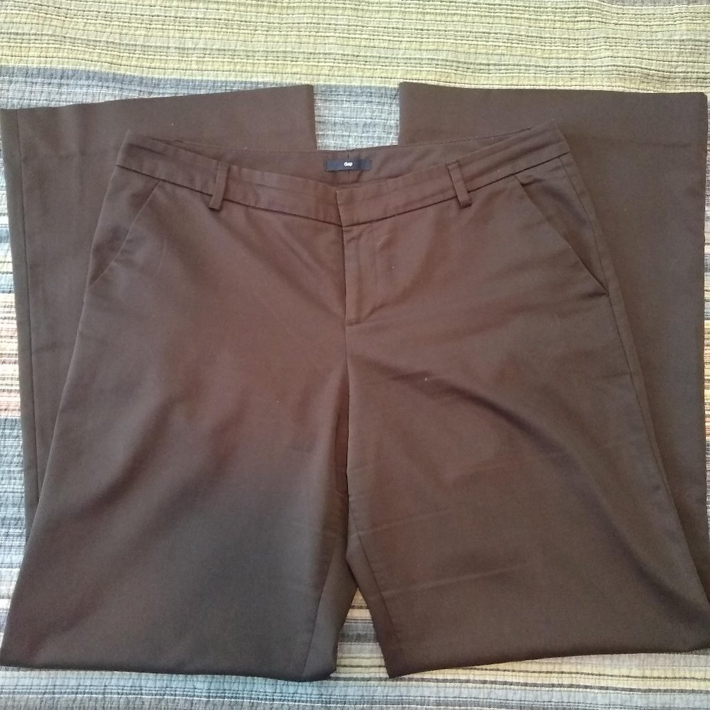 dark gray wide-leg Gap trousers, size 12